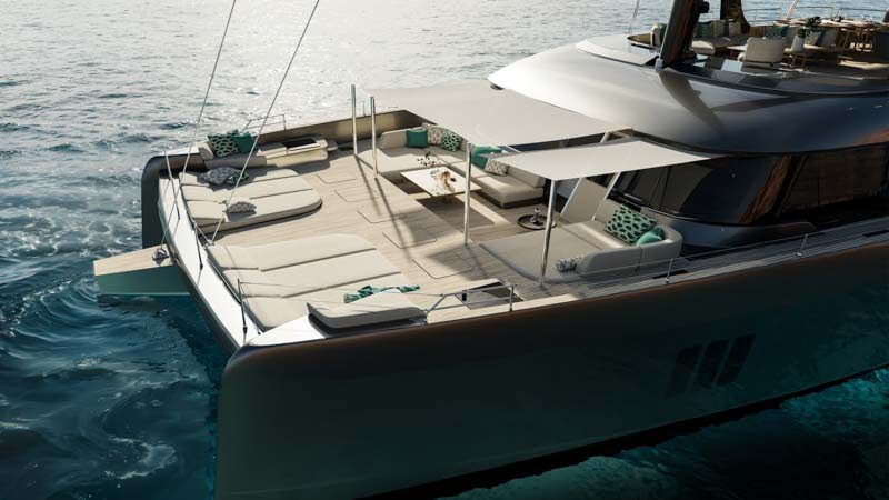 Customization at the Bow Sunreef 80 Sailing