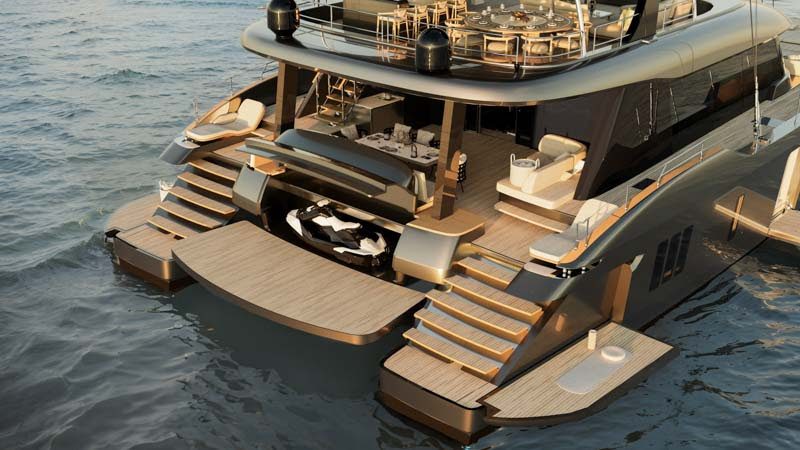 Aft cockpit New Sunreef 80 Sailing