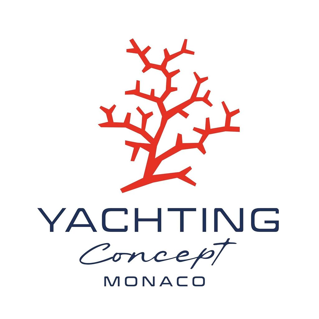 Логотип Yachting Concept Monaco, красная ветка коралла над названием компании